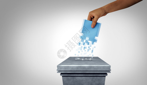在线投票选举概念和互联网投票或上电子调查包括3D插图内容背景