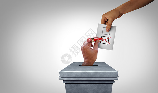 选举欺诈和操纵票或民犯罪作为手盗选票非法举活动带有3D说明要素图片