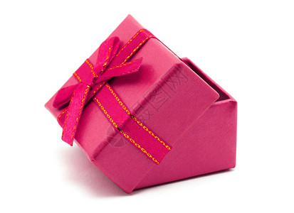 白色背景上的粉红礼物盒图片