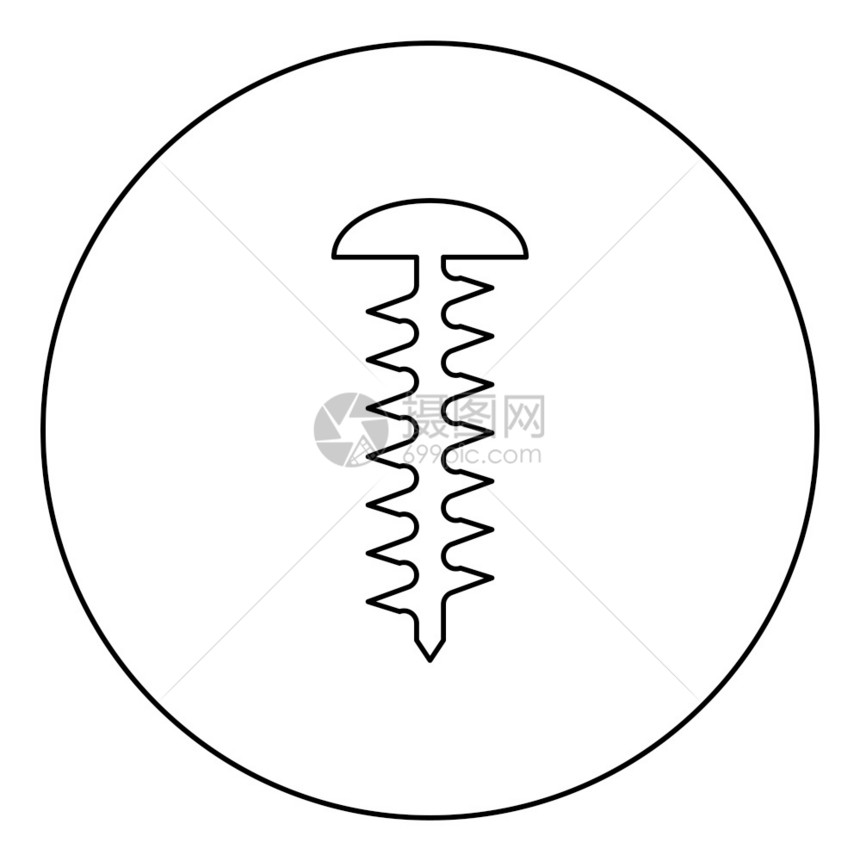 黑色圆圈螺丝钉卡通矢量设计元素图片