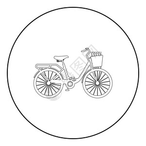 黑色圆圈自行车卡通矢量设计元素图片