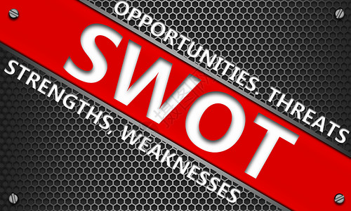 SWOT关于六边网形背景的SWOT分析商业战略概念3d背景
