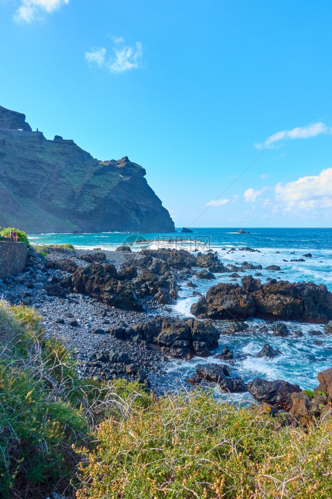 Tenerife的大西洋和岩石海岸Canarys风景海图片