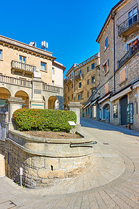 圣马力诺街头和Garibaldi广场城市风景高清图片