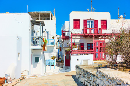希腊乔拉镇米科诺斯岛建筑视图图片