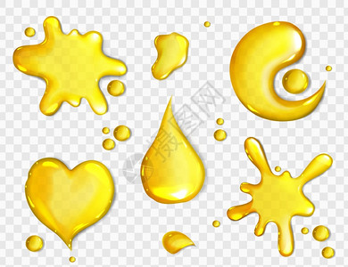 黄色果汁喷溅黄色液体水滴水渍插画