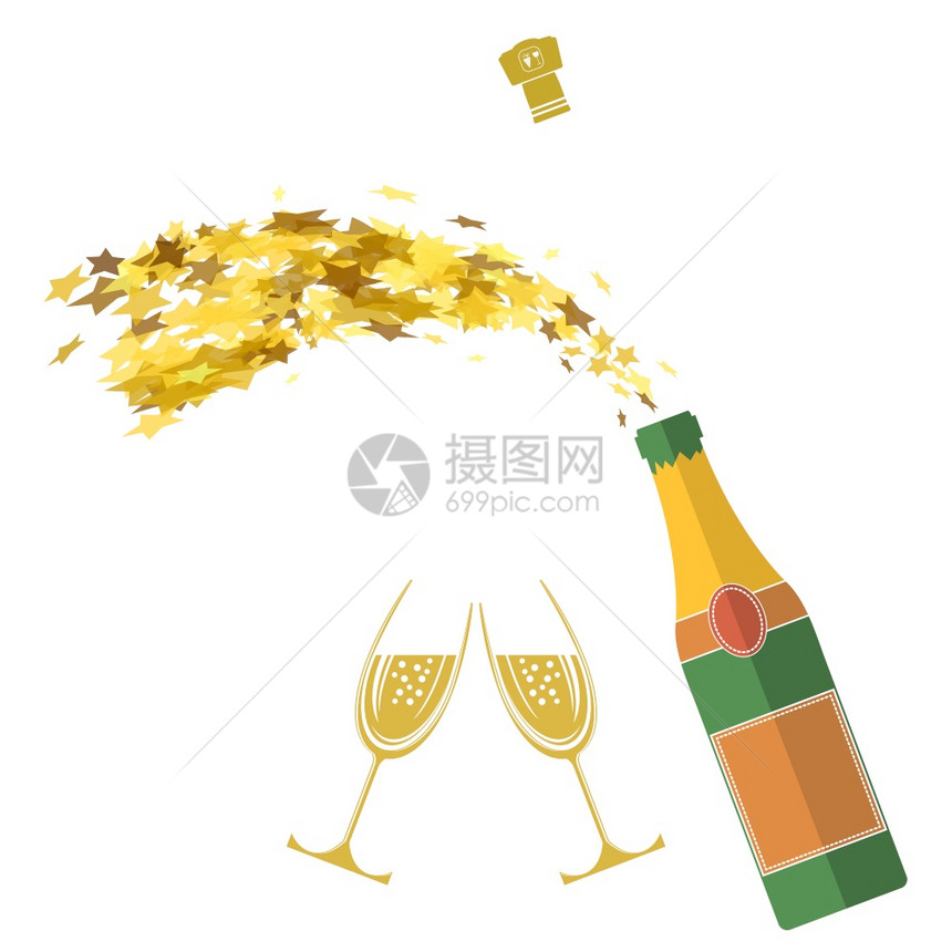 香槟瓶爆破新年快乐庆祝喝杯贺圣诞快乐香槟瓶爆干杯图片