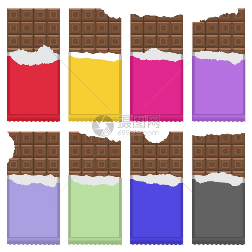 BittenMilkBhrown巧克力酒吧模式甜食品组BittenBrown巧克力棒模式甜食组图片
