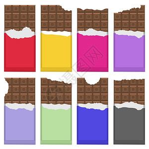 BittenMilkBhrown巧克力酒吧模式甜食品组BittenBrown巧克力棒模式甜食组背景图片