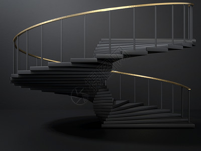 黑螺旋楼梯3D图片
