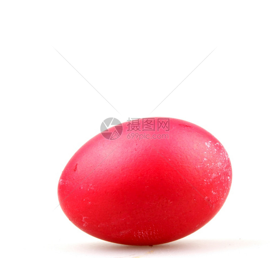 空白背景上红色的复活节鸡蛋图片