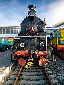 火车站旧黑色蒸汽火车头照片站旧黑色蒸汽火车头照片图片