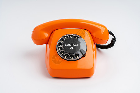 呼叫中心虚拟和复古电话概念背景图片