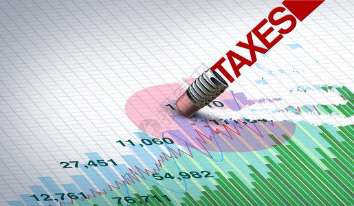 税收概念和或市场整顿的利润损失以及资本和应纳税收入作为商业概念包含3D说明要素背景图片