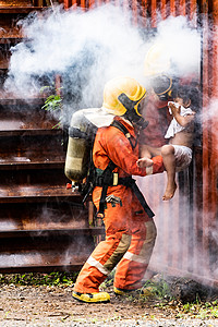平民保护团消防员救火背景