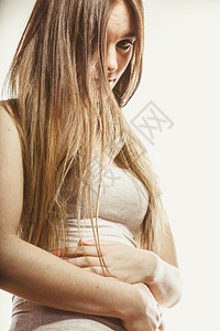 妇女胃痛孩肚子健康定期图片