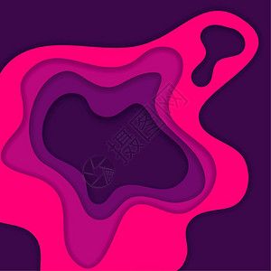 摘要粉色和紫3D剪切纸背景摘要波形状矢量格式图片