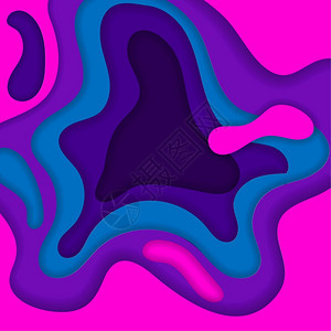 摘要紫和蓝色3D剪切背景摘要波形状矢量格式图片