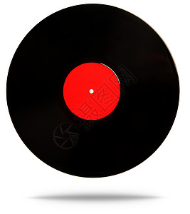 旧经典黑乙烯唱片中间有空红色标签旧音乐盘图片