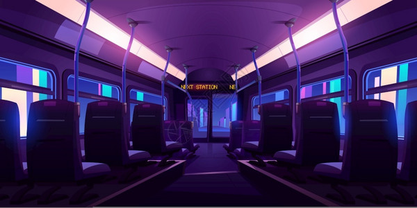 空公交车火车配有椅子扶手和窗户图片