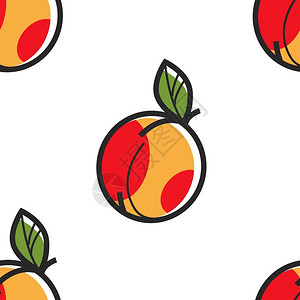 亚美尼亚语亚美尼代表性水果桃子无缝模式插画