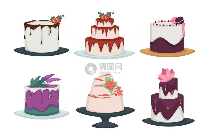 蛋糕和孤立的图标甜点品图片