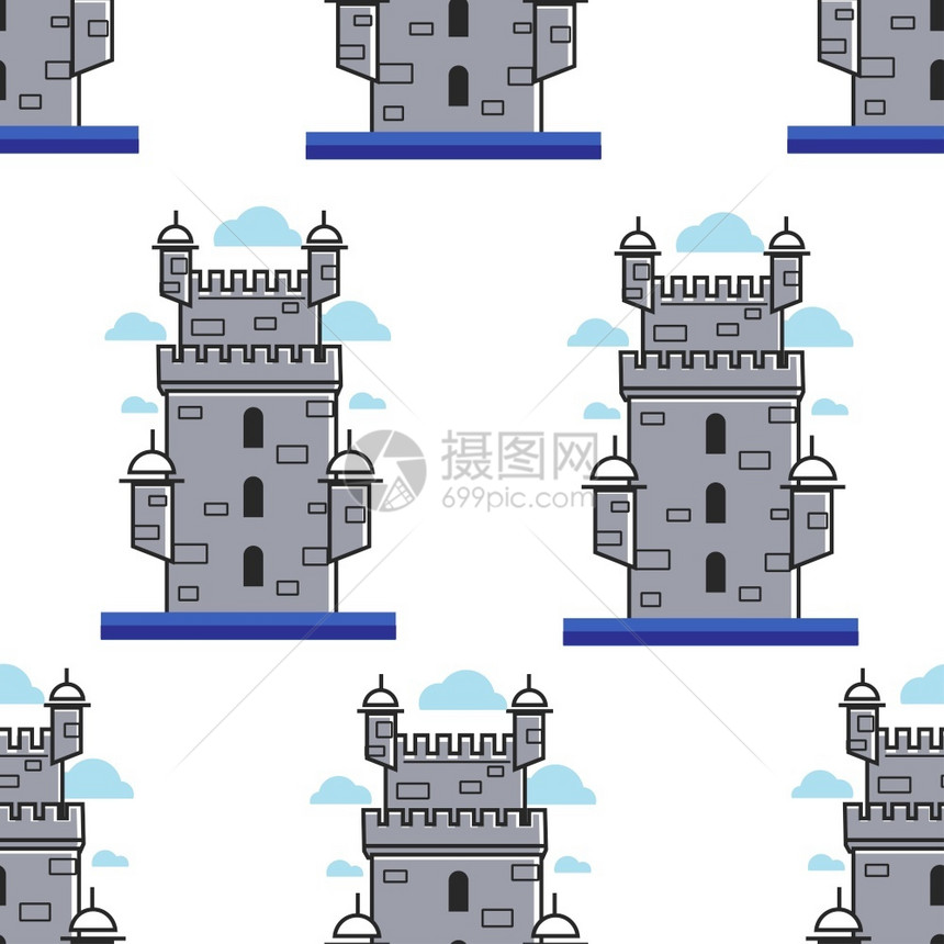 无缝模式葡萄牙古老建筑城堡图片