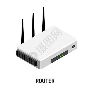 无线路由器WiFi路由器无线醚网调制解器孤立装置矢量互联网提供设备和络天线以及信号传输数字连接或和联网服务络局域系统插画