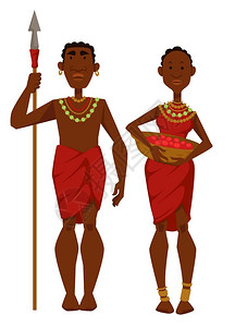 非洲土著非洲部落土著插画