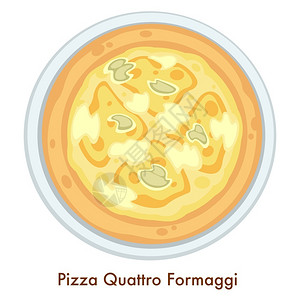 意大利烹饪餐厅或咖啡馆饮意大利菜盘的孤立矢量餐饮熔化了的奶酪包括马扎里拉干酪和蓝奶糕饼意大利烹饪餐厅或咖啡馆的烹饪美食披萨Qua图片