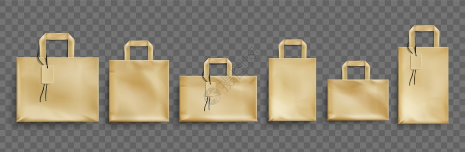 白袋子带有标签的手纸生态袋不同形状矢量现实的白棕色袋模型用透明背景上隔开的把手纸板袋上公司设计模板纸生态袋的矢量模型插画