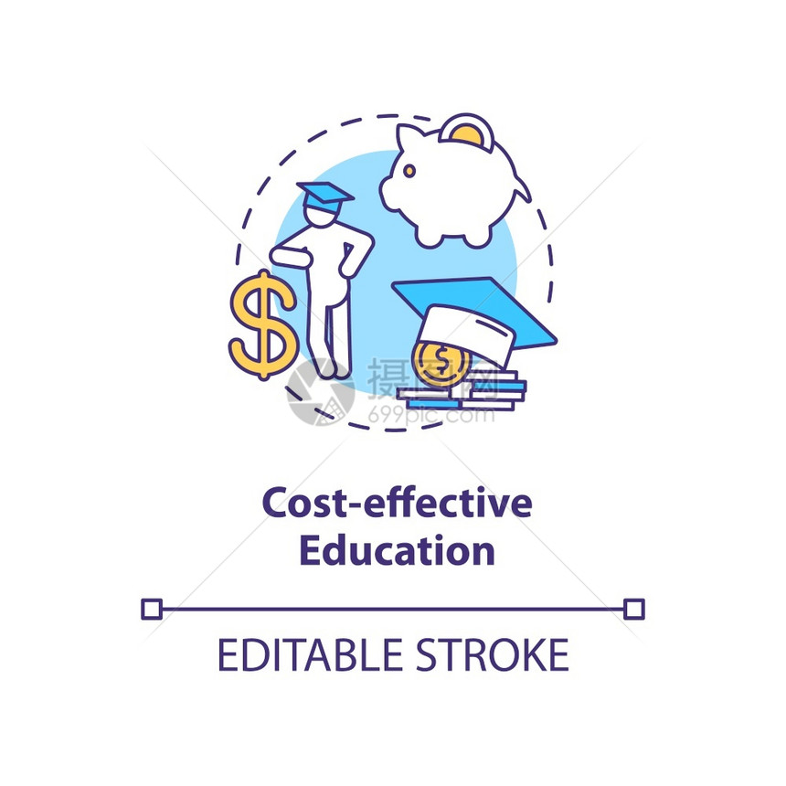 成本效益教育概念图标图片