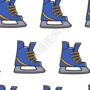 滑溜的冰滑溜鞋有刀片无缝模式插画