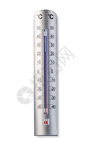在白色背景与剪切路径隔离的温度计背景图片