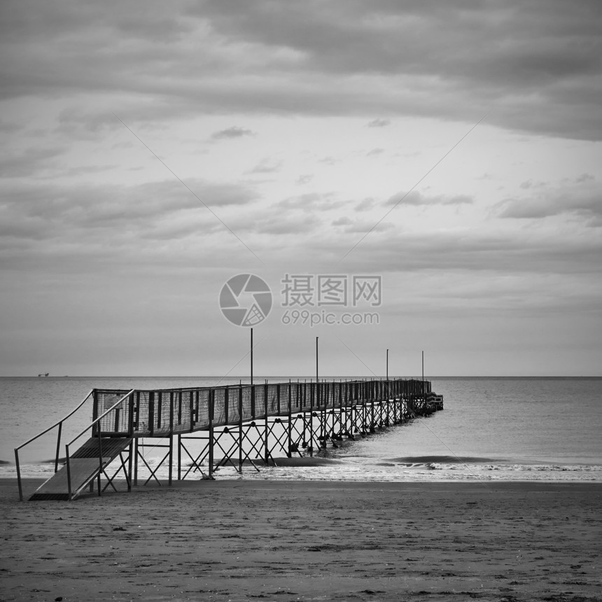 海和码头黑白摄影风景海图片