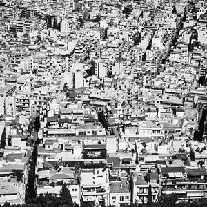 特大喜讯海报希腊雅典市住宅区的空中观察背景