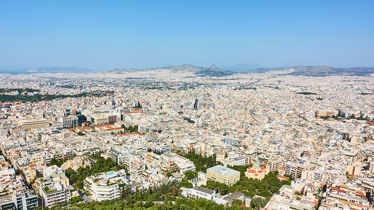 希腊雅典市的全景图片
