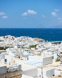 希腊海边的米科诺斯镇希腊风景图片