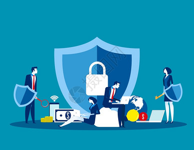 安全付款技术安全概念商业矢量数据安全因特网方案拟订插画