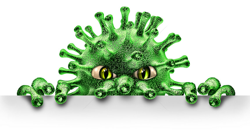 怪兽偷窥和冠状大流行或以3D为例出现19种流感和的危险图片