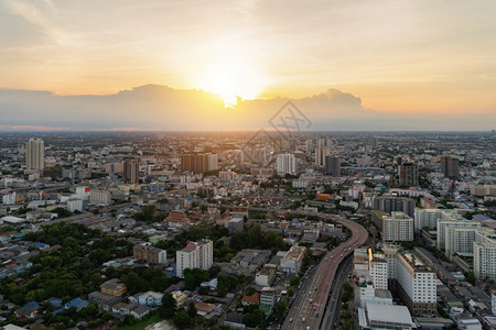 泰国曼谷市中心空中视图图片