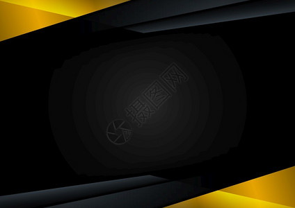 雷台汉墓模板技术公司概念抽象三角形黑色和黄深背景带有文本空间矢量插图插画