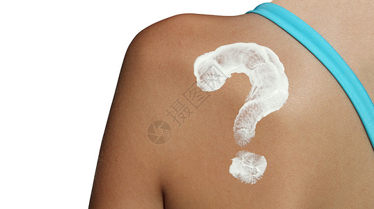 紫外线晒伤防晒霜和的或和皮肤癌保护作为防晒霜的作为止伤的问号背景
