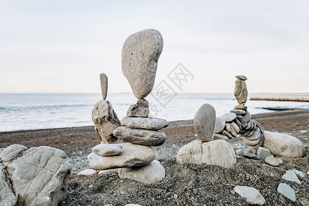 海边滩上石块的数字海背景和石块数字高清图片