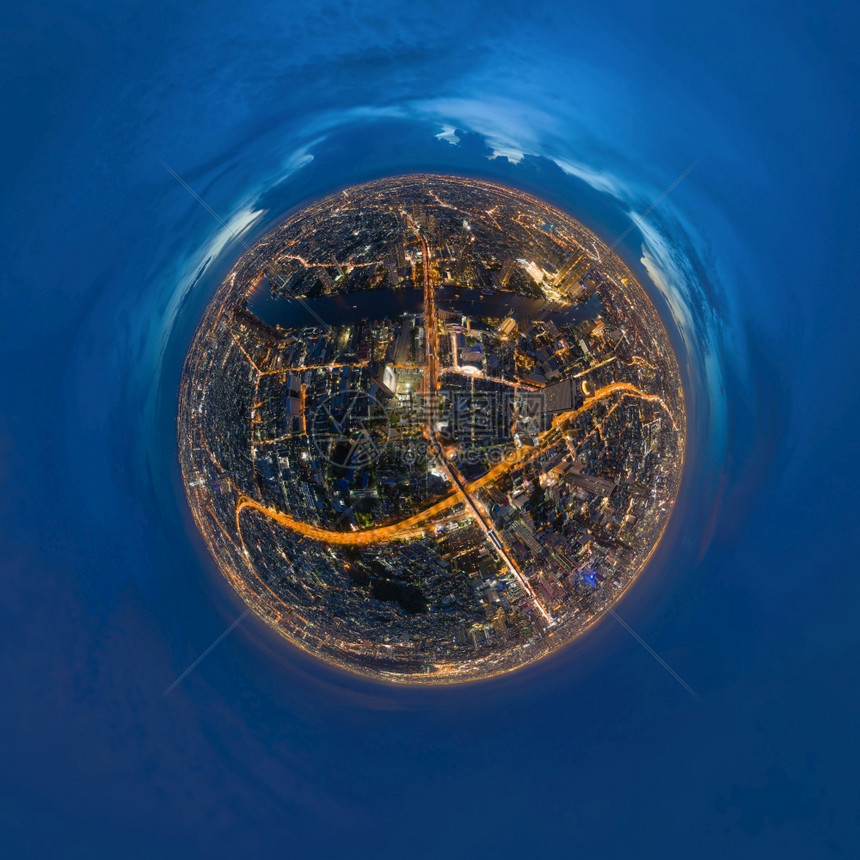 泰国曼谷金融区和商业中心空中360度视图图片