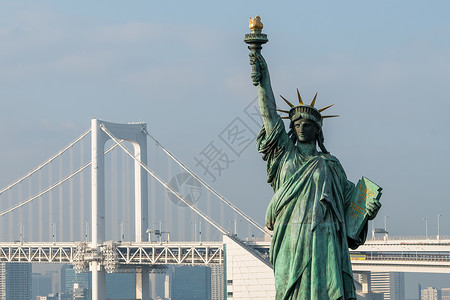 自由神像和彩虹桥日本东京小田高清图片