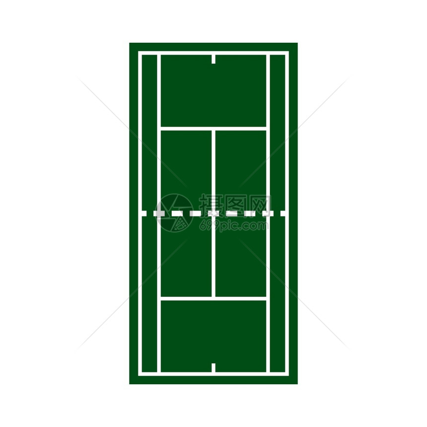 网球场标记图平面颜色设计矢量说明图片