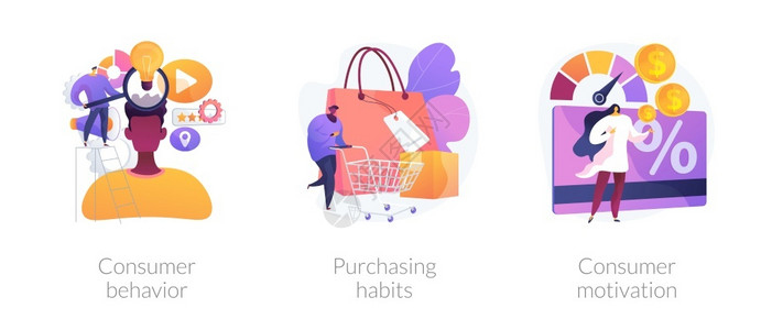 购物习惯买方和购决定程序客户购买物习惯消费者行为购买习惯消费者动机插图插画
