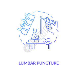 Lumbar刺穿概念图标中枢神经系统疾病诊断设想细线插图医疗程序脊柱开关矢量孤立的大纲RGB颜色绘图刺穿概念标插画