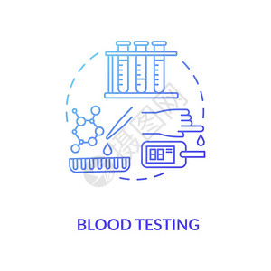 血液ICON血液检测概念图标医学实验室研究临床分析生物化学技术思想细线插图矢量孤立大纲RGB色画插画